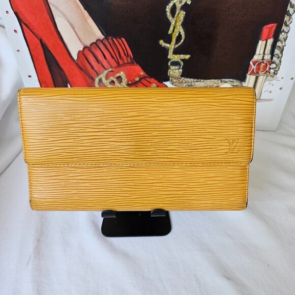 LV Yellow Epi Long Wallet GUC - Picture 1 of 12